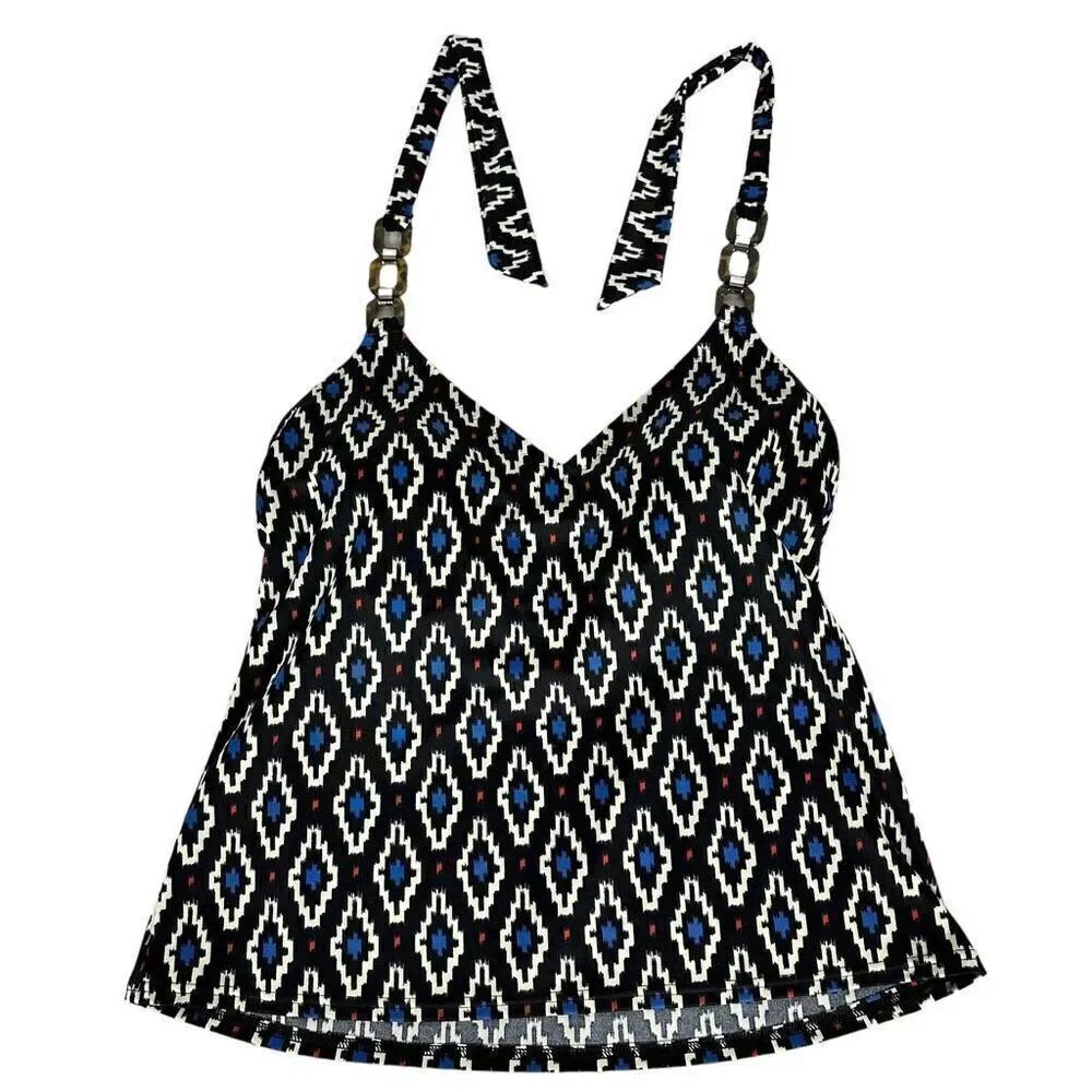 Lands’ End Geometric Print Tankini size 10